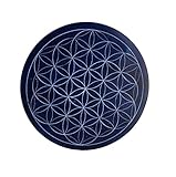 Budawi® Speckstein Untersetzer Blume des Lebens 10 cm rund Farbe blau