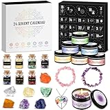 Adventskalender 2025 Frauen Chakra Duftkerzen mit Edelsteine, Geschenke für Yoga Entspannung, Meditation, Spirituelle, Wellness, Kerze Heilsteine Kristalle Weihnachtsgeschenke für Damen Freundin Mama
