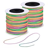 160m Regenbogen Nylonschnur für Armbänder 1mm Nylonfaden Bastelschnur Perlenfaden Bunte Faden Satinschnur für Armbänder Perlen