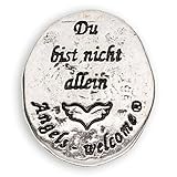 Talisman Engel Münze | Text 'Du bist nicht allein' Talisman Engel Münze | Angels Welcome