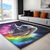 Teppiche Gegend, Traumdeutung Von Cartoon-Astronauten Muster Teppich Schlafzimmer Kurzflor für Wohnzimmer, Schlafzimmer, Esszimmer Küche Flur Läufer 160 x 230 cm Teppich Weich Pflegeleicht Bunt