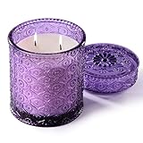 Airkeep Duftkerze im Glas Lavendel Vanille, 450g natürliche Wachskerze mit 50h Brenndauer, für Muttertag & Geburtstag