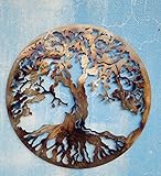Baum des Lebens, der Wärme, Farbigen 90 cm Metall Wanddekoration,