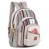 KayJayStyles Natürlicher handgefertigter großer Rucksack aus Hanf mit mehreren Taschen, Nepal, blau, 42