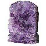 Nupuyai Amethyst Druse Groß Kristall Rohstein Dekoration, Natürlicher Amethyst Drusensegment Stein Cluster Quarz Crystal Dekorative Steine（200g-300g）