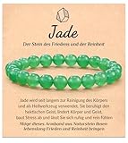 Jade Naturstein Armband, Wellness Entspannung Dankeschön Anti Stress Gute Besserung Geschenke Heilsteine Edelstein Naturstein Armband für Frauen Damen Freundin Schwester Frau Weihnachtsgeschenke