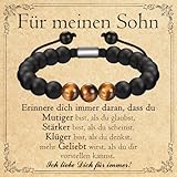 PDTU Geschenke für Sohn, Armband An Meinen Sohn Jungen, Sohn Geschenk von Mama Papa zum Geburtstag Kommunion Abschluss Einschulung Weihnachten