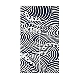 LIGICKY Japanischer Stil dick Leinen Noren Lang Vorhänge Kanagawa-Wellen Türvorhang Raumteiler Tapisserie für die Heimtextilien Raumteiler 85 x 150 cm Blau und Weiß