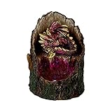 Nemesis Now Arboreal U5287S0 Dekofigur, schlüpfender roter Drache im Baumstamm, Grün, 10,8 cm