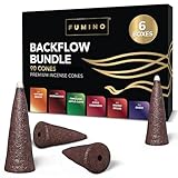 Fumino Rückfluss Backflow Wasserfall Räucherkegel-Set Kamin & Frost Multipack - Frische Räucherkerzen mit Masala Agarbatti Joss Duft - 6 Boxen 90 Räucherkegel für Entspannung und Meditation