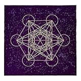 Metatrone's Cub Kristallgitter-Altartuch, Wandteppich, Tischdecke, spirituelles Tuch für heilige Orte, Tarot-Tischdecke, Hexenaltartuch, Altartuch, Läufer, Altartücher, spirituell