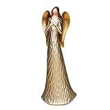 Super Idee Schutzengel-Statue, Golde Betende Engel-Figuren 25 cm für Frauen für Thanksgiving Weihnachten Heimdekoration Ornament Gedenkgeschenke Muttertag Geburtstag (A)