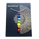 WICCSTAR 925 Sterling Versilbert 7 Chakra Halsketten Kette Damen