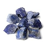QINJIEJIE 100% Großes Lapislazuli Rohsteine Premium Wassersteine Kristalle Steine 4 Stück Natursteine Heilsteine set 4.5-5 cm