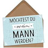 OWLBOOK Möchtest du mein Mann werden Puzzle mit Brief-Umschlag Geschenke Geschenkideen als Heiratsantrag zur Hochzeit & Verlobung