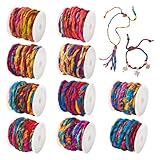 Spritewelry 1 Rolle Sari-Garn aus reiner Seide, zufällige Farbe, ethnische Bordüre, Vintage-Batik, Stoffe für DIY, Makramee, Armband, Handwerk, Geschenkverpackung