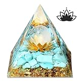 XIANNVXI Kristalle Pyramide Orgonit Grün Türkis Heilkristalle Lotus Pyramiden Edelsteine Positive Energie Spirituelle Pyramide Inspirierend Erfolg Geschenke