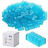120 Bausteine 4x2, Kompatibel Zu Allen Anderen Herstellern, In Vielen Farben Erhältlich - Transparent Blau