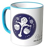 WANDKINGS® Tasse, Motiv Sternzeichen Waage - BLAU