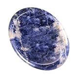 Lapislazuli Worry Stone 45mm – Polierter Blauer Kristall Heilstein, Ovaler Daumen- & Palm Stone für Klarheit, Intuition & Stressabbau – Meditation, Reiki & Geschenk für Frauen