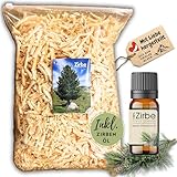 sagl.tirol Zirbenspäne Nachfüllpack, 7 Liter, Unbehandelte Zirbenholzspäne, Doppelt Gesiebt, mit 10ml Zirbelkiefer Öl