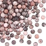 OLYCRAFT 186pcs 4mm Natural Rosa Zebra Perlen Gestreifte Jade Perlen Runde Lose Edelsteinperlen 2 Strang Energiestein Perlen Für Armbänder Naturstein Perlen Für Armband Halskette Schmuckherstellung