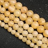 6 mm, 60 Stück, natürliche Steine, gelbe Calcit-Perlen für Schmuckherstellung, DIY-Armbänder