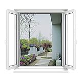 Apalus Fliegengitter Fenster, Zuschneidbar auf Fenstergrößen bis 130x150cm, Insektenschutz mit Starkem Klettband, Kinderleichte Montage, Presshilfe und Zuschneider Inklusive, Schwarz 3 Stück