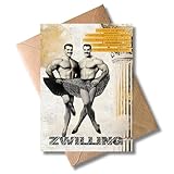 WBdesignz Grußkarte mit Umschlag - Waage Astrologie Sternzeichen edel modern Geburtstagskarte Geburtstag Astrologie modern Spiritualität Kunst (DIN A6) (Zwilling Mann)