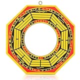 HERCHR Bagua Spiegel, Chinesischer Traditioneller Feng Shui Spiegel Konvexer Konkavspiegel Lucky Bagua Spiegel, Taoistischer Holzspiegel Exorzismus Amulett Magischer Spiegelschutz