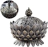 Lotus Shaped Incense Burner Alloy Räuchergefäss Räuchergefäß Weihrauch Handgemachte Räuchergefäß Buddha Lotus Weihrauchbrenner Aromatherapie Halter Weihrauchbrenner 9.8 * 9.7cm