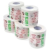 THE TWIDDLERS - 5 weihnachtliche Santa-Toilettenpapierrollen, 3-lagig, weich, lustig, mit lustigem Slogan - Ho Ho Ho I Gotta Go