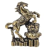 Healifty Chinesische Messing Pferdefigur 2026 Jahr des Pferdes Sternzeichen Statue Feng Shui Ornament Für Reichtum Und Wohlstand Für Die Schreibtischdekoration Im Homeoffice