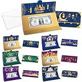 DPKOW Eid Geldgeschenke Verpackung Ramadan Geldumschläge, 12 Stk Ramadan Geldumschläge Eid Mubarak Grußkarten Islamische Muslime Geldgeschenke Geburtstag Geldkarte Ramadan Eid Geschenke für Kinder