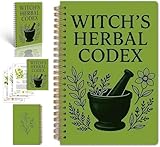 Das verzauberte Kräuterbuch, Hexenkräuter-Kodex, Hexenkräuterbuch mit Kräutersammlung, A5-Lerntagebuch für Hexerei und Kräuterkunde, Umfassender Leitfaden für pflanzliche Heilmittel (1, Grün)
