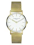LIEBESKIND Damen Analog Quarz Uhr mit Edelstahl, IP gold-weiß