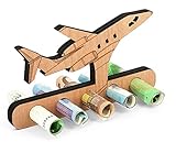 Giftota - Originelle Geburtstag Geldgeschenk Holz - Geldgeschenk für Reise, Flitterwochen - Flugzeug Geschenk - Geschenke aus Holz für Fliegen - Geschenke für Freunde, Familie, Liebhaber