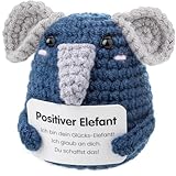 Werfunee Glücksbringer Positive Kartoffel, Pocket Hug Positiver Elefant Strickwolle Positive Kartoffel Deutsch, Positive Mutmacher Geschenke, Gute Besserung Geschenk motivationsgeschenke