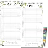 Paarplaner 18 Monate 2024/2025 FLORAL 3 Spalten Planer für Zwei 18 Monate Juli 24 bis Dezember 25 Paarkalender 16x32,5cm Partnerkalender 2025 Wandplaner & STICKER Recycling Urlaub inkl. Pflanzkalender