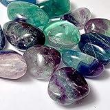 Pachamama Essentials Trommelstein, Regenbogen-Fluorit, Heilstein, 20–25 mm, 5 Stück
