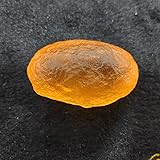 CAIZHI Heilstein 30g MoldaVIT Tschechisches Meteoritenschlagglas Natürliche raue Steinperle Kristall Energie Stein Orange