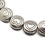 Zwischenteile Tibet Silber Perlen Spacer Metallperlen 6mm 32stk Herz, Zwischenperlen Für Basteln Schmuck Kette Armband Schmuckteile