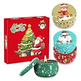 4 Stück Kerzenset Weihnachten, Duftkerzen Geschenkset Natürliches Sojawachs Aromatherapie Kerzen Set für Frauen, 2,5 OZ Tragbare Reisekerzen für Stressabbau, Entspannen, Weihnachten, Geburtstag