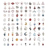 Comius Sharp 100 Stück Tibetischen Silber Mixed Charms Anhänger Handgemachte Schlüsselzubehör DIY Halskette Anhänger für Schmuck Machen und Basteln (Farbe)