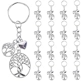 SUNNYCLUE 1 Box 20 Stück Lebensbaum Schlüsselanhänger Großpackung Familienbaum Schlüsselanhänger Großpackung Antike Silberlegierung Freundschafts Liebes Herz Baum Schlüsselanhänger Für Partygeschen