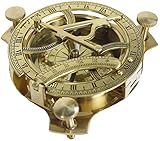 Samara Nautical Sonnenuhr-Kompass, 10,2 cm, massives Messing, Sonnenuhr