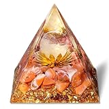 GUJOXILA Karneol Orgonit Pyramide Kristalle Edelsteine Groß Kristall Stein Lotus Pyramiden Positive Energie Heilsteine Pyramide Weihnachten Spirituelle Reiki Inspirierend Erfolg Weihnachtsgeschenk