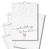 Geburtstagskalender DIN A4 Konfetti-Motiv mit extra langen Zeilen I Spiralbindung A4 I 170 g/qm I jahresunabhängig I immerwährend I Dauerkalender für Frauen, WG, Büro, die ganze Familie I dv917