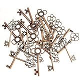 30 Stück Retro Bronze Schlüssel Anhänger Schmuck Steam Punk Deko Für Halskette Kette (Kupfer)