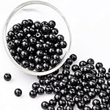 50 Stück 6mm natürliche Turmalin-Perlen - schwarze Edelsteine & Energiesteine für selbstgemachten Schmuck, wie Armbänder und Halsketten.